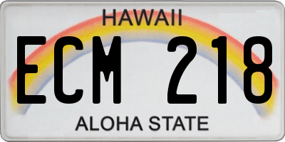 HI license plate ECM218
