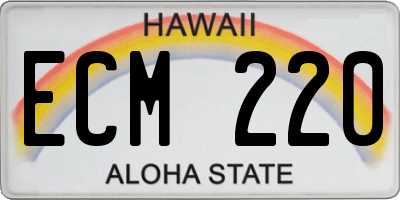 HI license plate ECM220