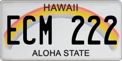 HI license plate ECM222