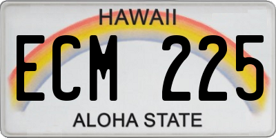 HI license plate ECM225