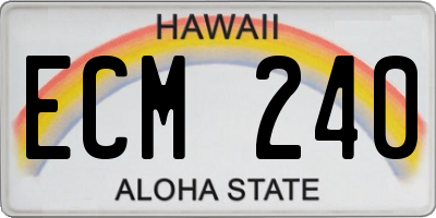 HI license plate ECM240