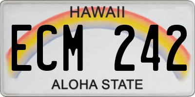 HI license plate ECM242