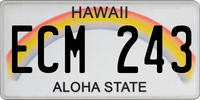 HI license plate ECM243