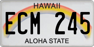 HI license plate ECM245