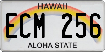 HI license plate ECM256