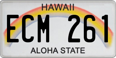 HI license plate ECM261