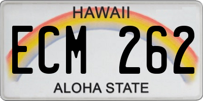 HI license plate ECM262