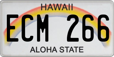 HI license plate ECM266