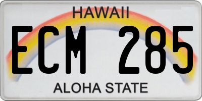 HI license plate ECM285