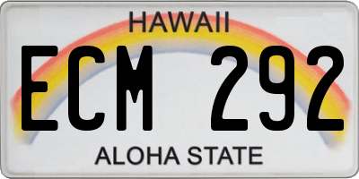 HI license plate ECM292
