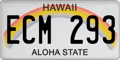 HI license plate ECM293