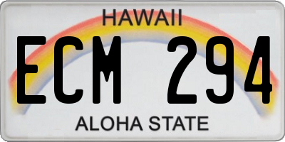 HI license plate ECM294