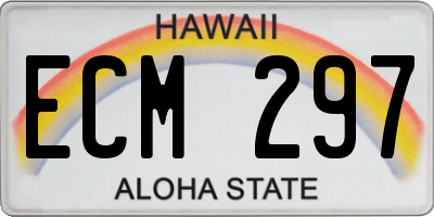 HI license plate ECM297