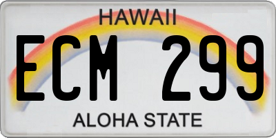 HI license plate ECM299