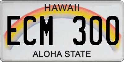 HI license plate ECM300