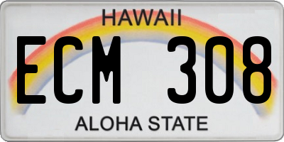 HI license plate ECM308