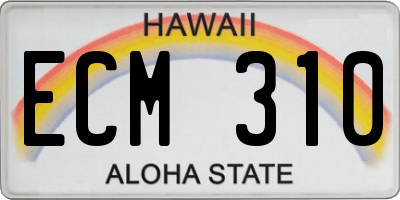 HI license plate ECM310