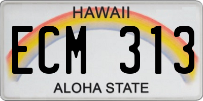 HI license plate ECM313