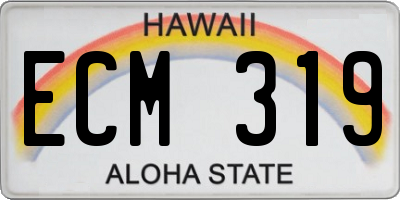 HI license plate ECM319