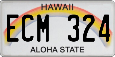 HI license plate ECM324