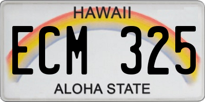 HI license plate ECM325