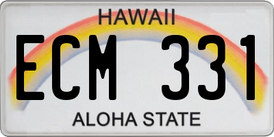 HI license plate ECM331