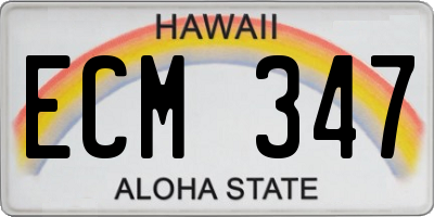 HI license plate ECM347