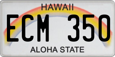 HI license plate ECM350