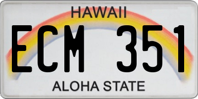 HI license plate ECM351