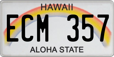 HI license plate ECM357