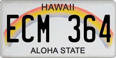 HI license plate ECM364