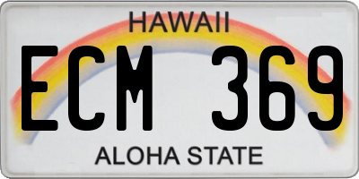 HI license plate ECM369