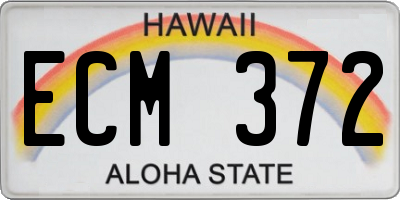 HI license plate ECM372