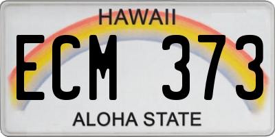 HI license plate ECM373