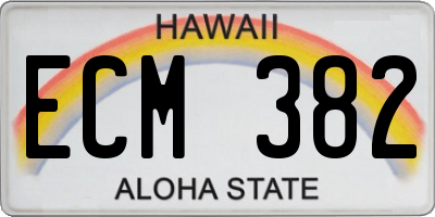 HI license plate ECM382