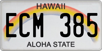 HI license plate ECM385
