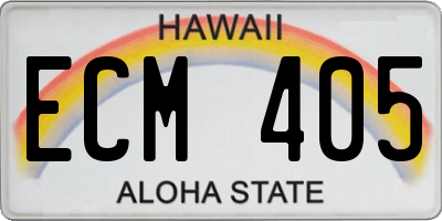HI license plate ECM405