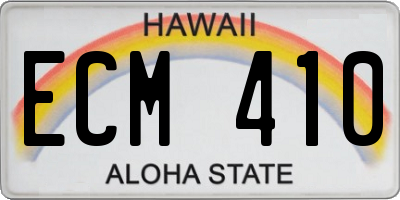 HI license plate ECM410