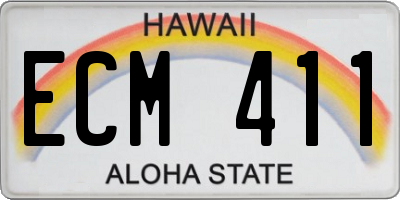 HI license plate ECM411