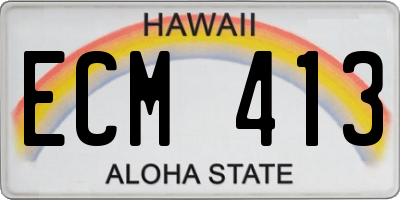 HI license plate ECM413