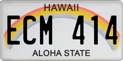 HI license plate ECM414