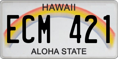 HI license plate ECM421