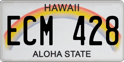 HI license plate ECM428
