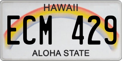 HI license plate ECM429