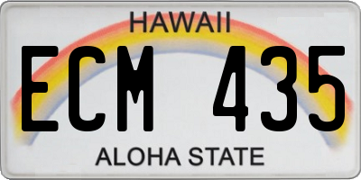 HI license plate ECM435