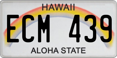 HI license plate ECM439