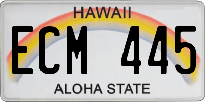 HI license plate ECM445
