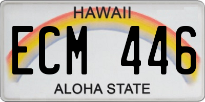 HI license plate ECM446