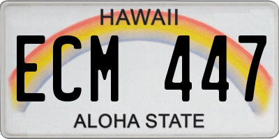 HI license plate ECM447