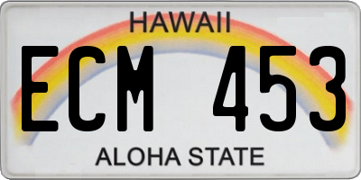HI license plate ECM453
